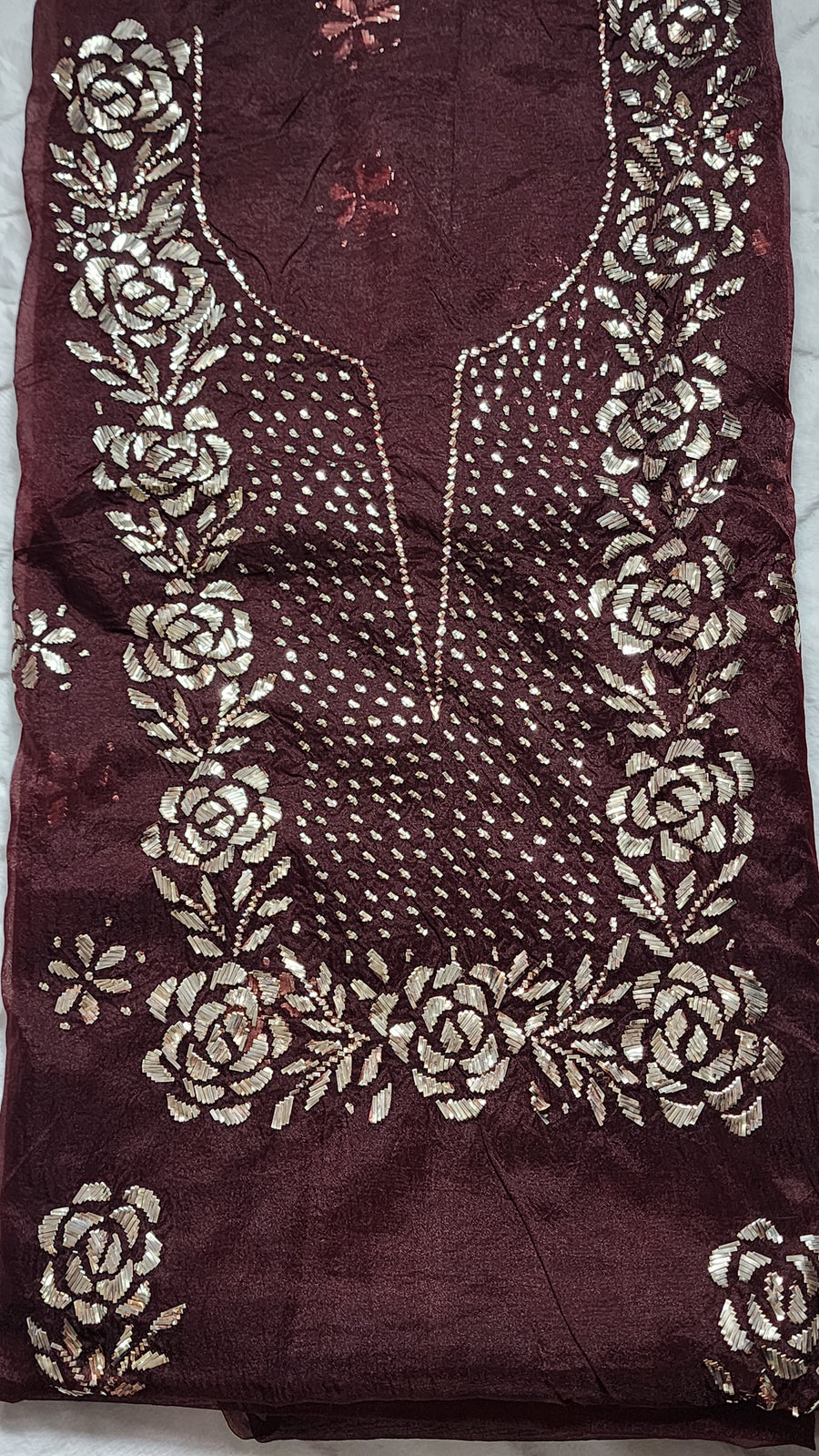 Organza 2 piece with mukesh work ( Dupatta and shirt)