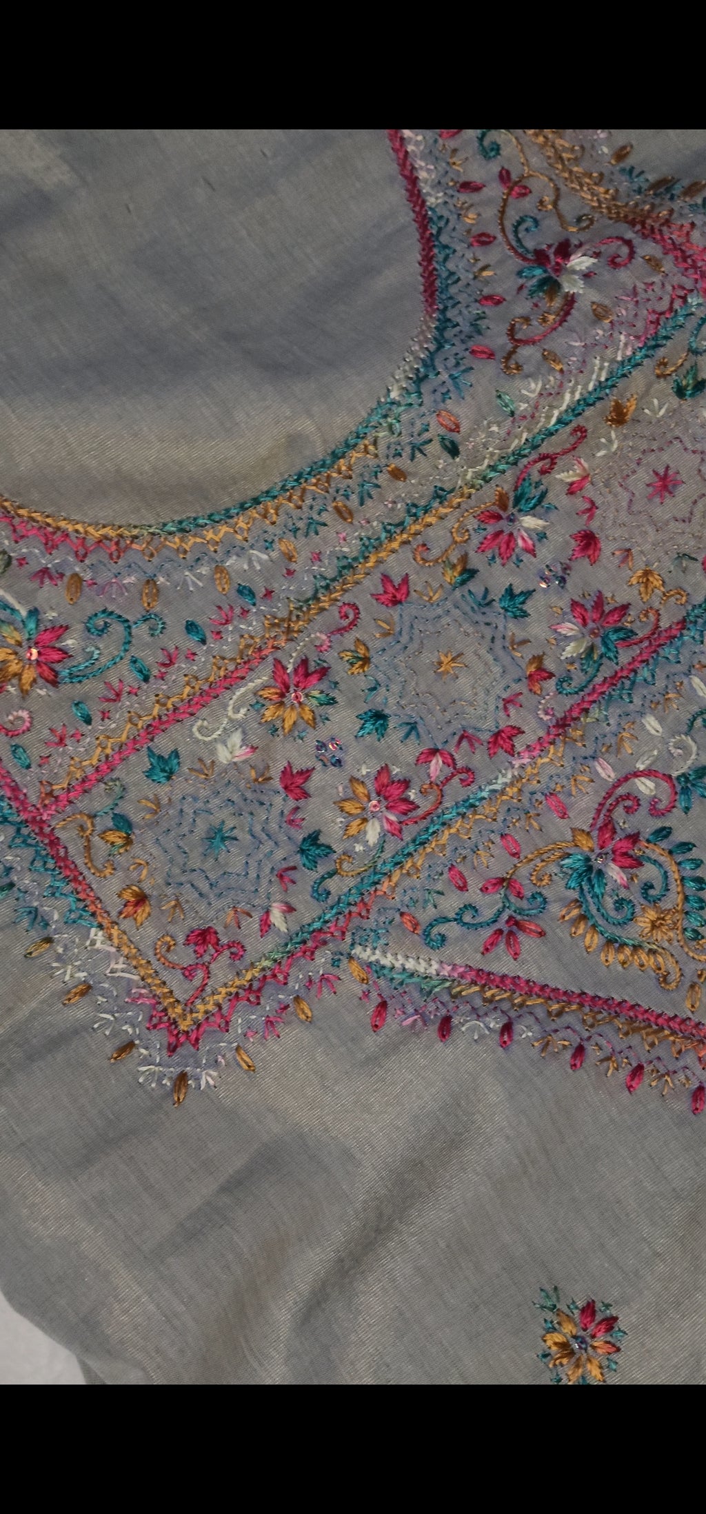 Unstitched Shirt Masuri Fabric with Hand Embroidery